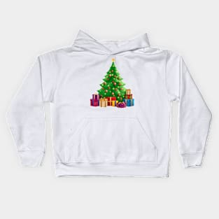 Merry Christmas - Christmas Tree with Gifts Kids Hoodie